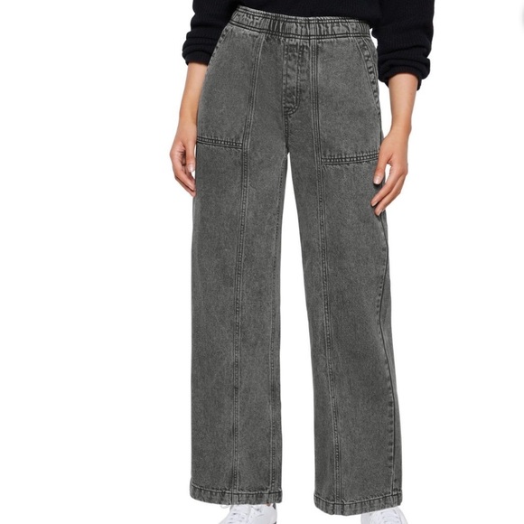 GAP Denim - GAP Dark Gray Wide-Leg Jeans